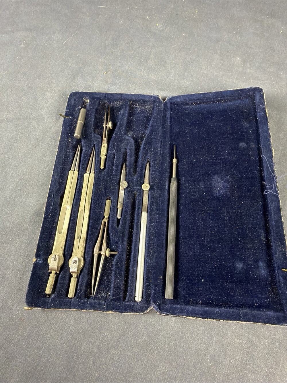 Vintage Mechanical Drafting/Drawing Tools W/Hard Case Unbranded See Description